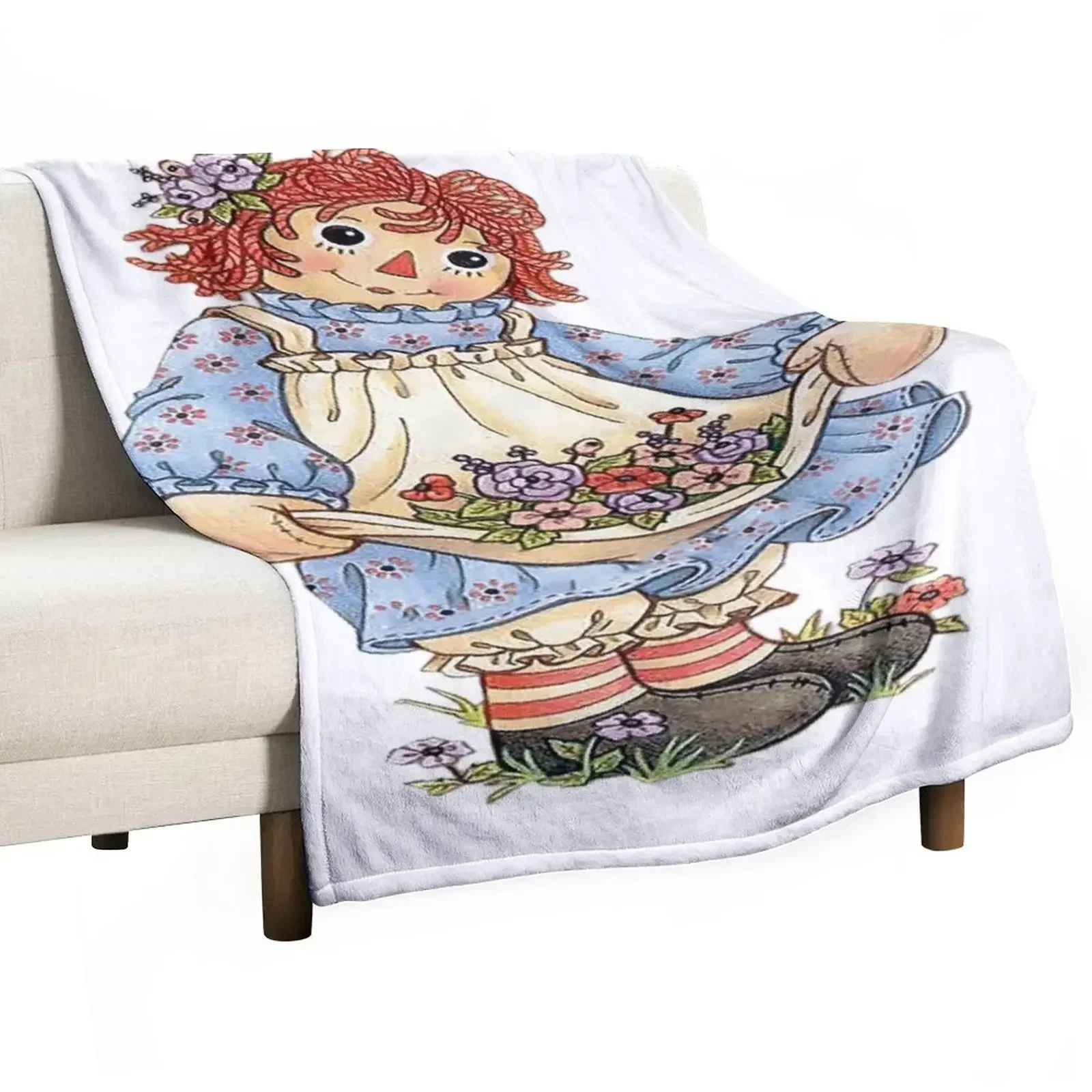 

Raggedy Ann And Raggedy Andy Throw Blanket Warm Cozy Throw Blanket for Living Room Couch