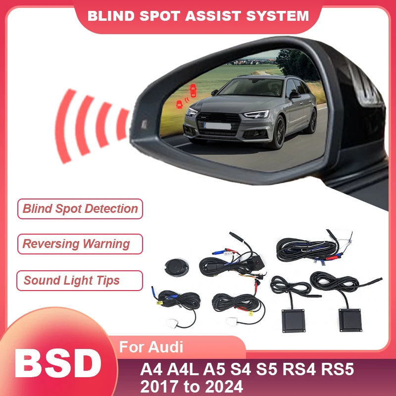 Car Alarm Microwave Sensor Change Lane Aided Blind Spot Detection System BSD BSM For Audi A4 A4L A5 S4 S5 RS4 RS5 2017 to 2024