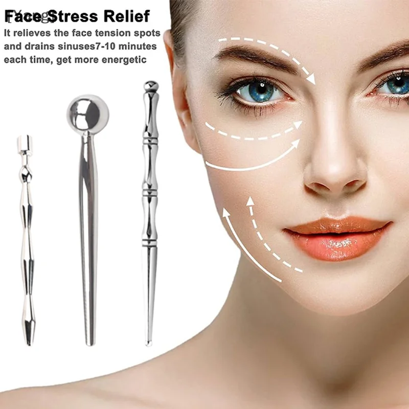 

Face Care Tool Point Probe Pen Massager For Face Facial Reflexology Massage Tool Retractable Acupuncture Pen