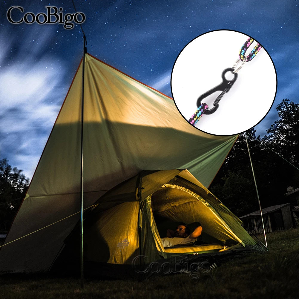 10pc Mini Carabiner Clip Metal Spring Snap Hooks Paracord Lanyard Hanging Clips for Keychain Backpack Bottle Outdoor Accessories