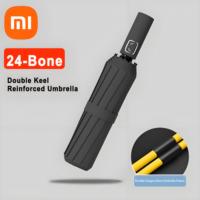 Xiaomi 24 Bone Solid Color Automatic Umbrella Large Outdoor Sunshade Uv Protection Light Collapsible Portable Umbrella Woman Man