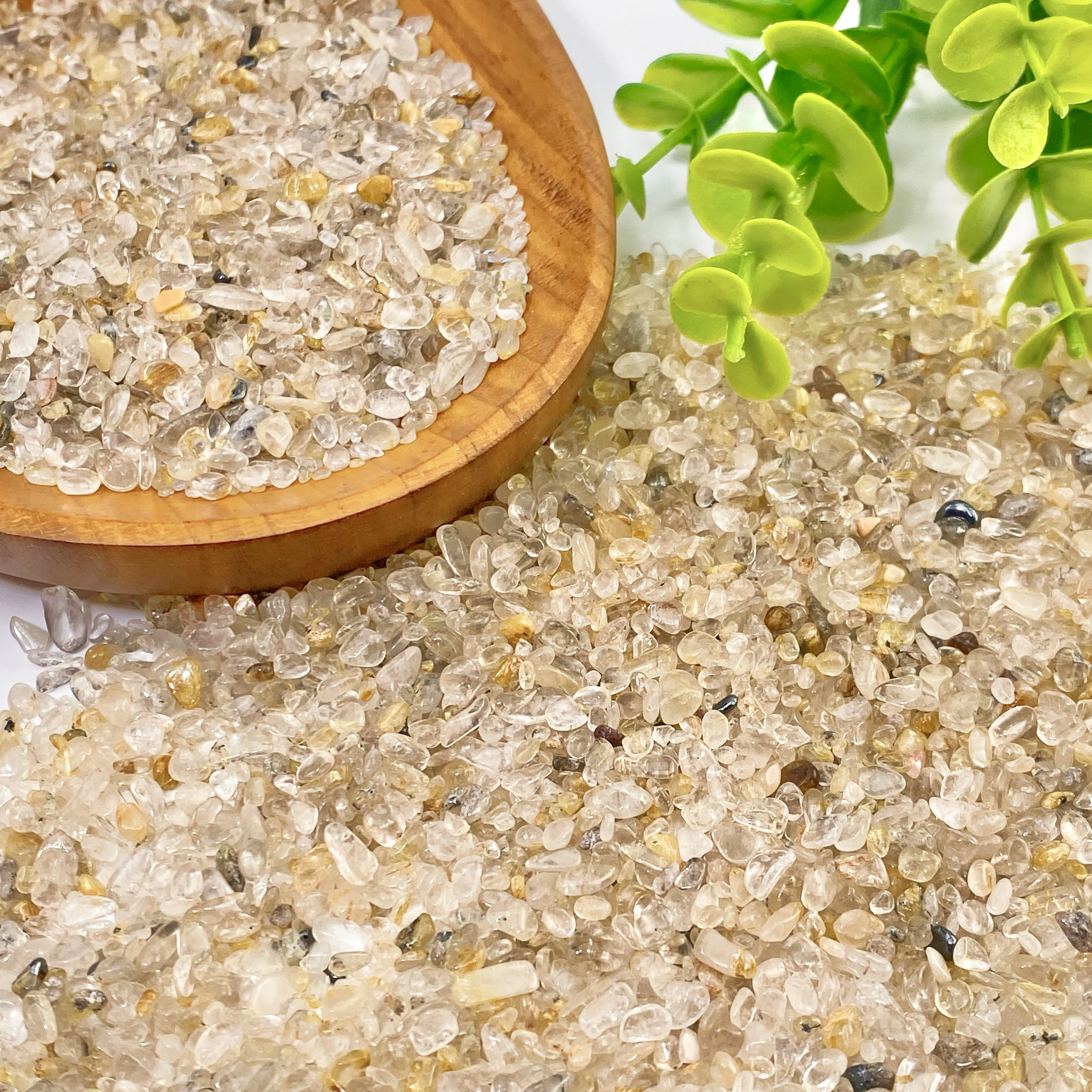 100 g/sac pierres naturelles matériau Rutile doré cristal gravier pierre puces minerai minéraux Reiki spécimen pierres précieuses décor d'aquarium