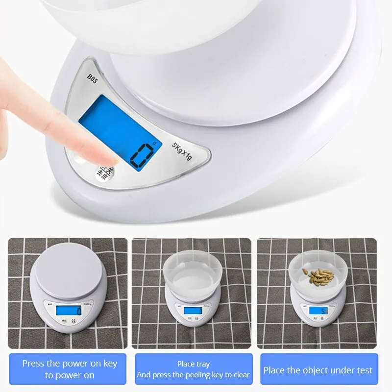 5kg Portable Digital Scale Scales Food Balance Measuring Weight Kitchen Scale LED Electronic Scales