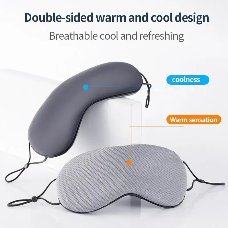 Sleeping Eye Mask Korean Style Ice Silk Warm And Cool Dual Use Adjustable Travel Sleep Shade Man Eyepatch Health Beauty Cute