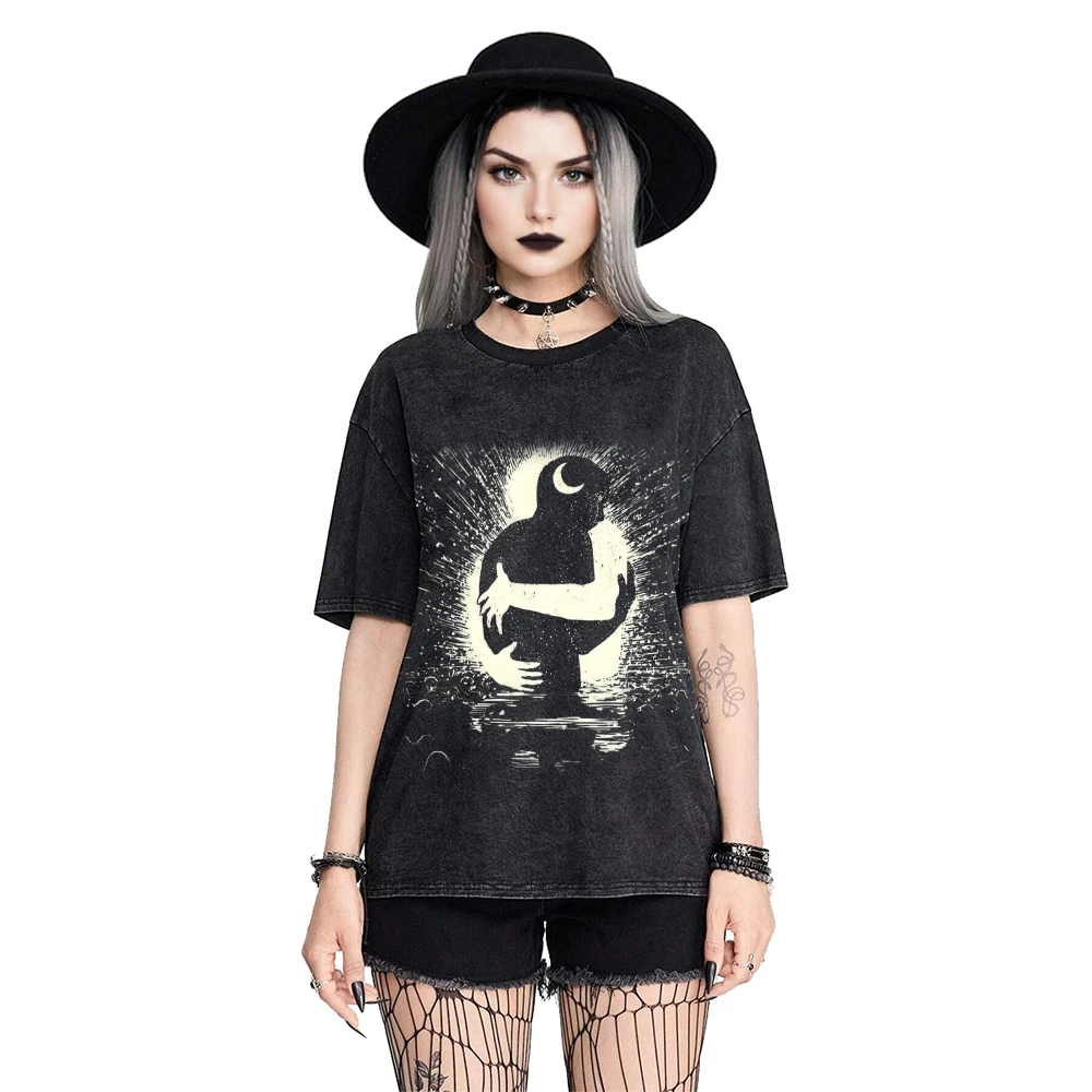 

Модная женская футболка с рисунком 2025 года, винтажная повседневная уличная одежда большого размера, хлопковая футболка в стиле Y2K для женщин, модные топы