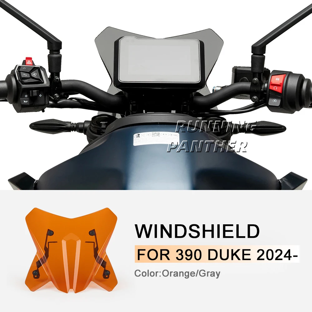 

New Motorcycle Accessories Duke Sport Screen Windshields Front Wind Deflector Fairing Kits Orange Gray For 390 DUKE 2024 2025