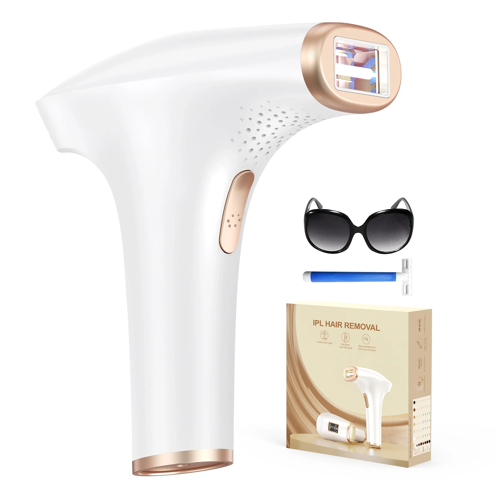 Appareil d'épilation IPL pour hommes et femmes, 999900 flashs, modes touristes, épilateur en continu, traitement du corps entier, usage domestique, HR, RA, SC, 3 en 1