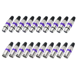 XLR Plug Connector Zinc Alloy Shell Color Circle Large Three Core Balanced XLR Male Female Set DIY Audio Plug Audiophile Video