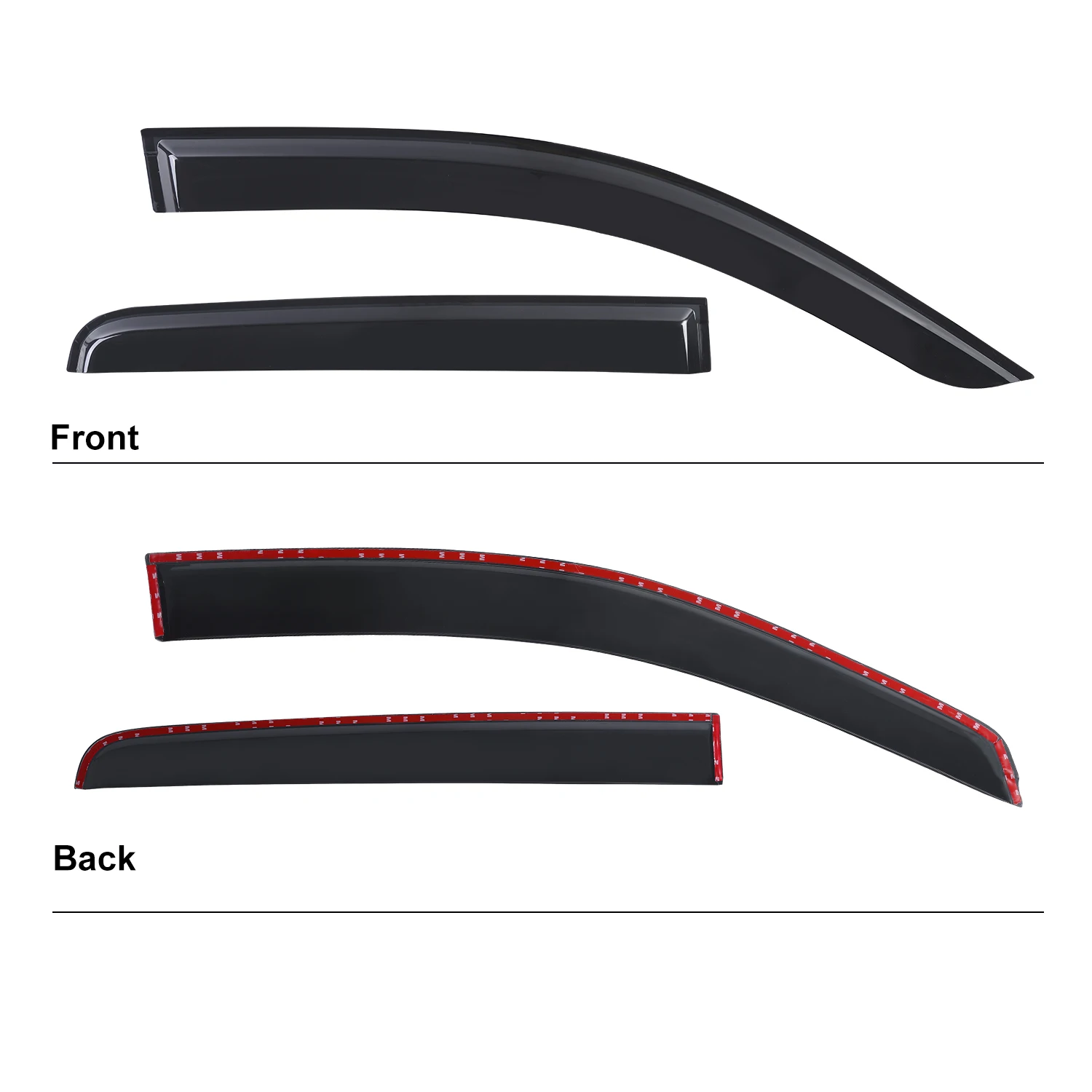 Weather Shiled Window Deflectors Wind Visor for Toyota Hilux Vigo 2005-2011 Seventh Generation Double Cab 4PCS Black Smoke