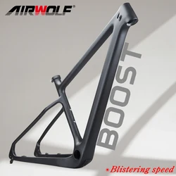 2023 AIRWOLF 탄소 프레임, MTB 29 산악 자전거 하드테일 프레임, 스루 액슬 부스트, 29er * 2.45 인치, 148*12mm