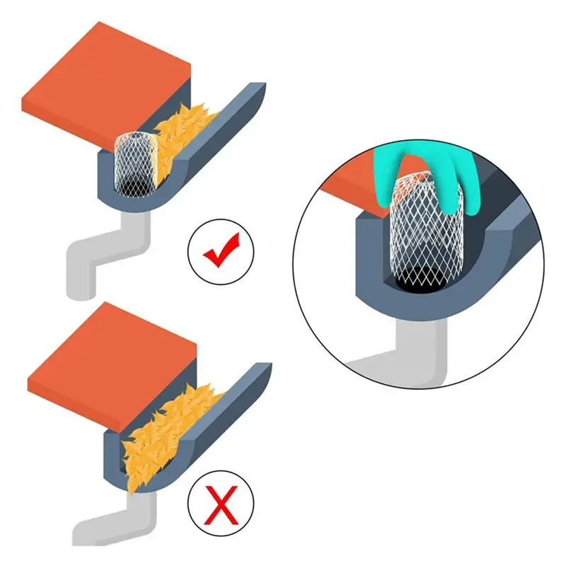 Gutter Covers For Leaves 6pcs Expandable Aluminum Filter Strainer Gutter Mesh Guard Gutter Cleaning Tools For Preventing
