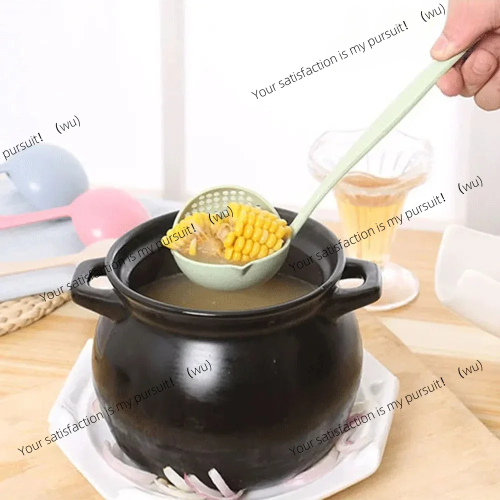 The 2 in 1 Kitchen Spoon Spoon Long handle Plastic Colander Filter Tableware Hot Pot Spoon