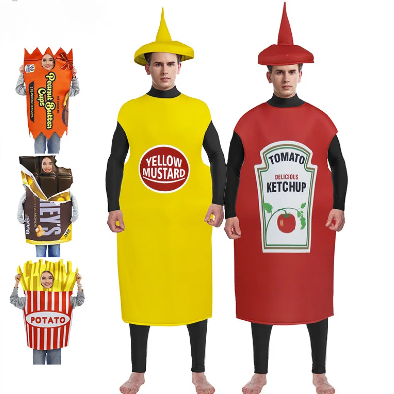 Disfraz de Carnaval para niños y adultos, divertido traje de Cosplay de esponja de comida para fiesta, disfraz de Purim para Halloween, vestido para actuación en escenario