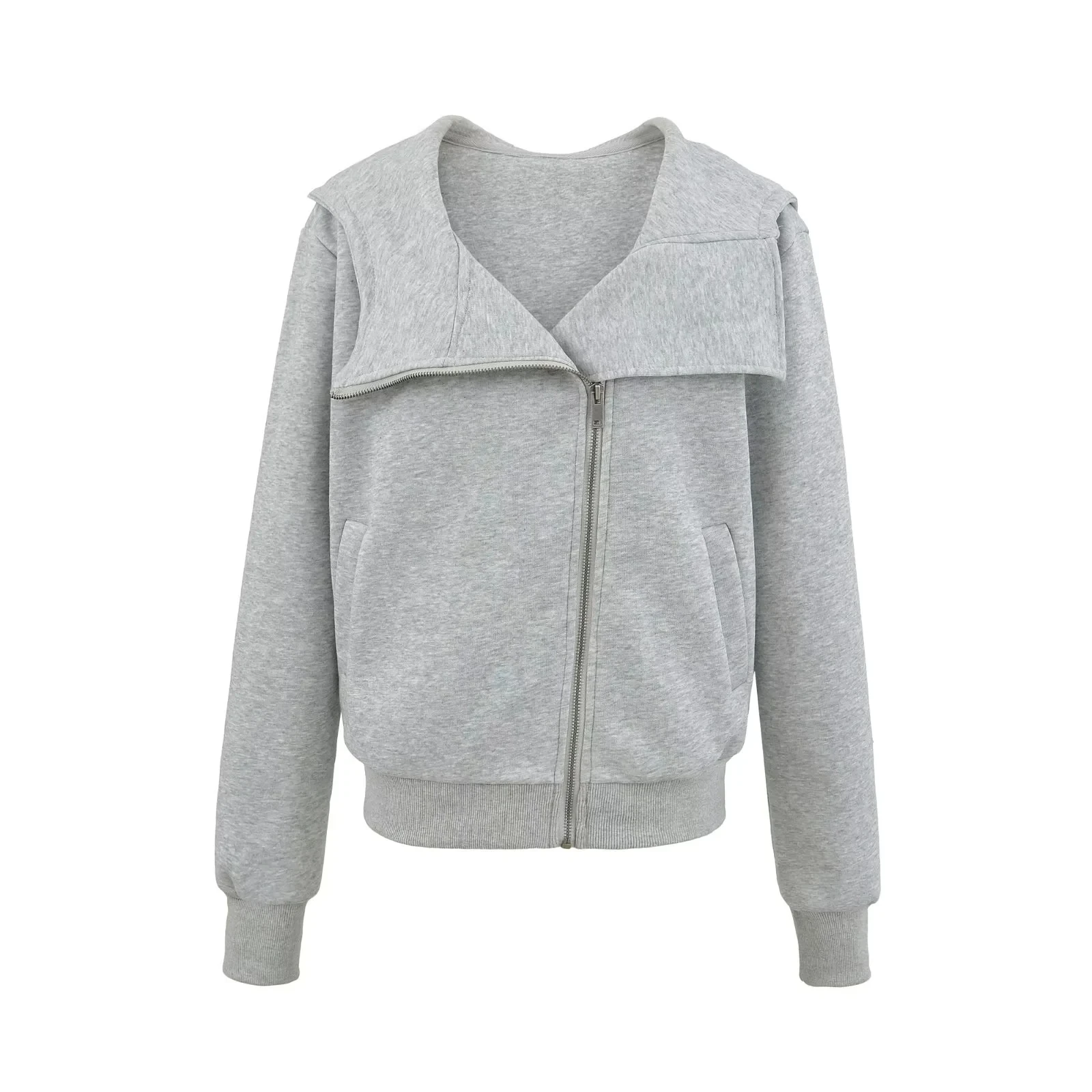 เสื้อฮู้ดสไตล์อเมริกันเรโทร แขนยาว ทรงหลวม สไตล์ลำลอง สำหรับผู้หญิง ใส่ได้หลายโอกาส มีซิป