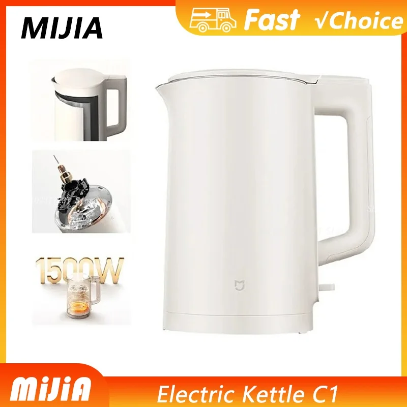 

Электрический чайник MIJIA C1, быстрое нагревание, из нержавеющей стали, 1500 Вт, 220 В, 1,5 л, умный электрический чайник для дома