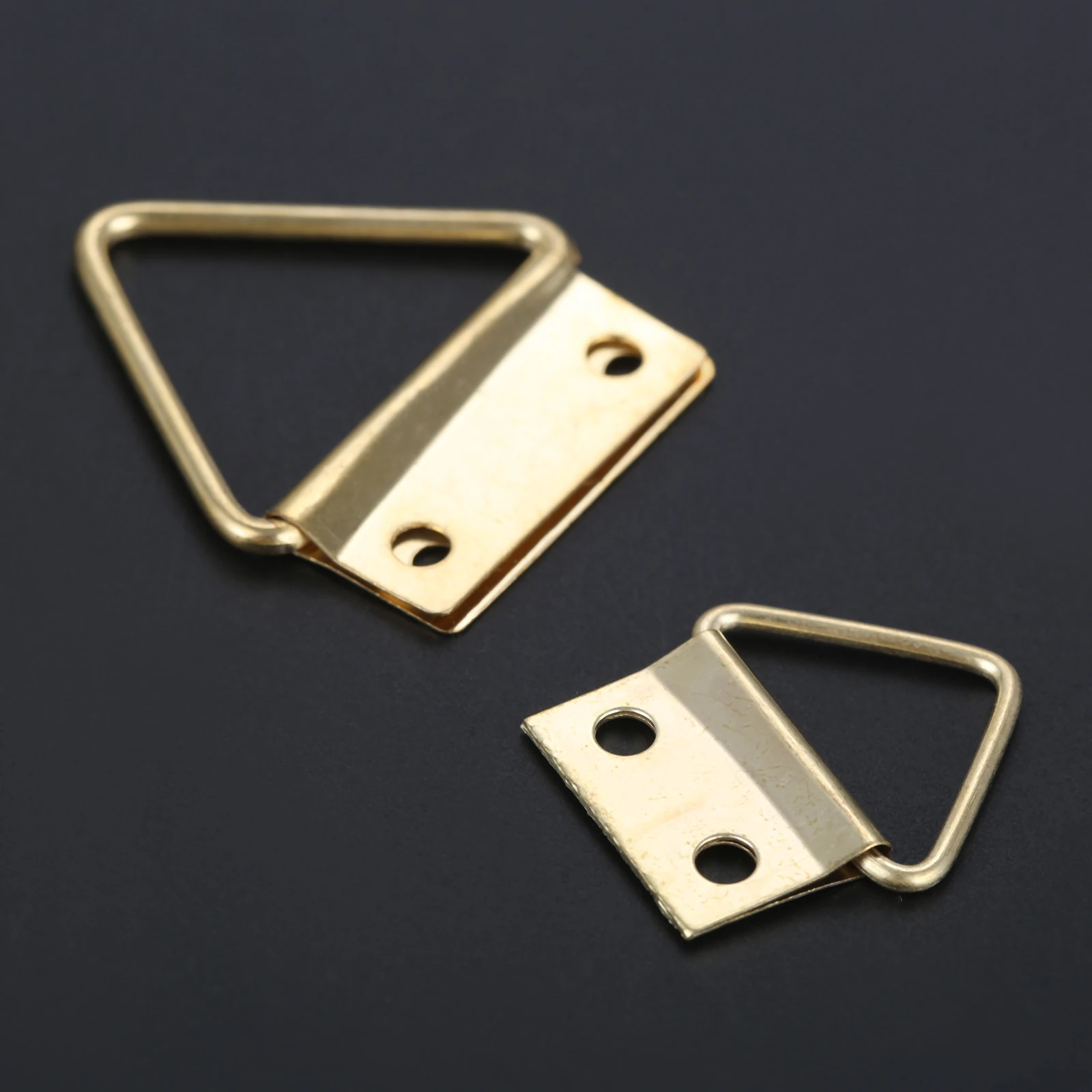 20 Pcs Oro Doppio Foro Triangolo D-Ring Hanging Picture Photo Pittura A Olio Cornice Dello Specchio Gancio di Gancio di Accessori Per Mobili