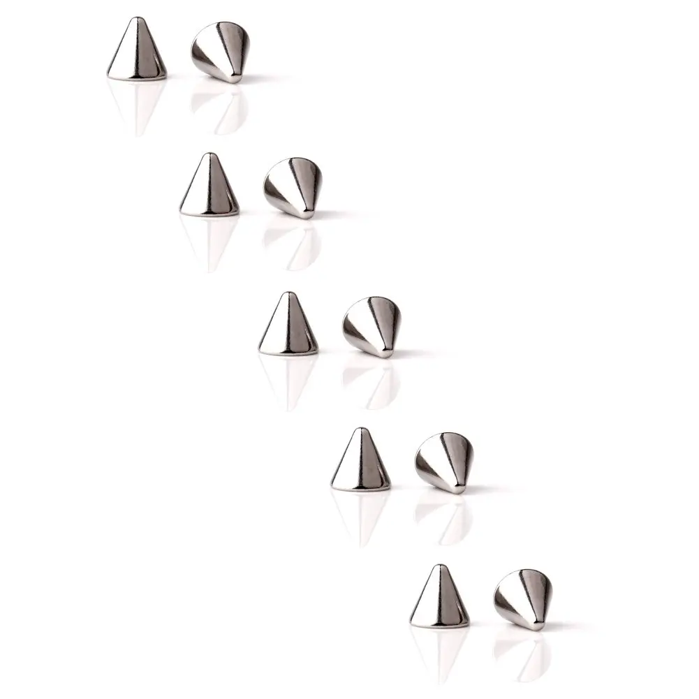 2.5mm-6mm Size Replacement Spikes Cone For Nose/Lip/Eyebrow Body Jewelry Piercing Barbell Parts 16G 14G Pack of 10