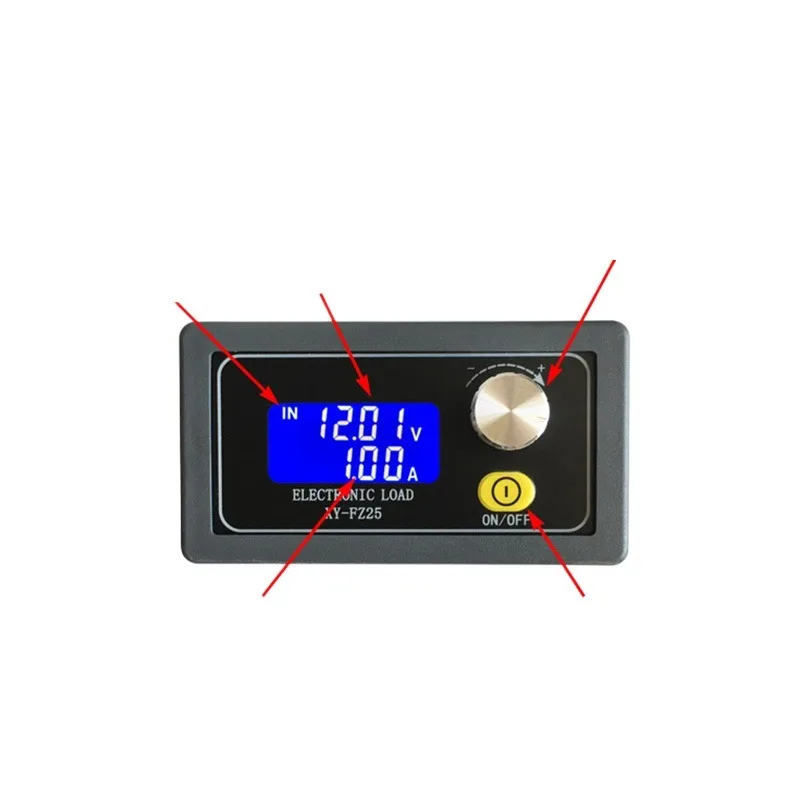 Adjustable Constant Current Electronics Load 1.5~25V 5A 35W Battery Tester Discharge Capacity Meter with TTL Communication