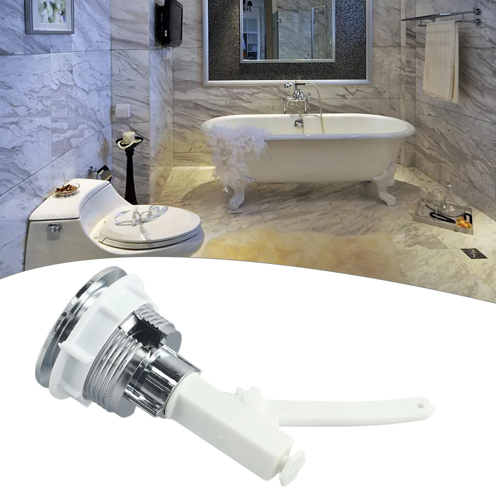 Toilet Tank Button 38mm Silver Single Flush Button Water Tank Button Bathrooms Public Places While Saving Water