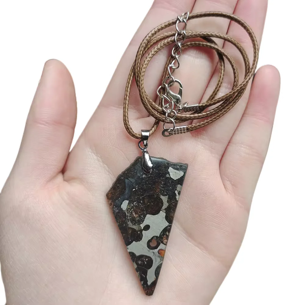 7.3g Brenham Olive Meteorite manual Pendant Olive Meteorite Natural Olive Meteorite Necklace Pendant Specimen Collection- TB70