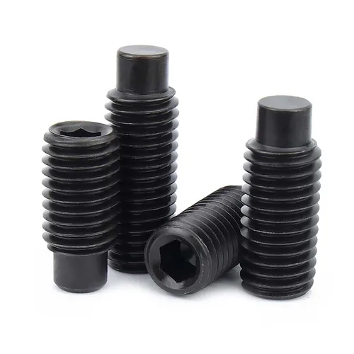 Imagen 2 del producto M2.5 M3 M4 M5 M6 M8 M10 M12 M14 M16 12,9 grado acero negro tornillo de fijación con cabeza hexagonal DIN915 Perno sin cabeza convexo de punta de perro