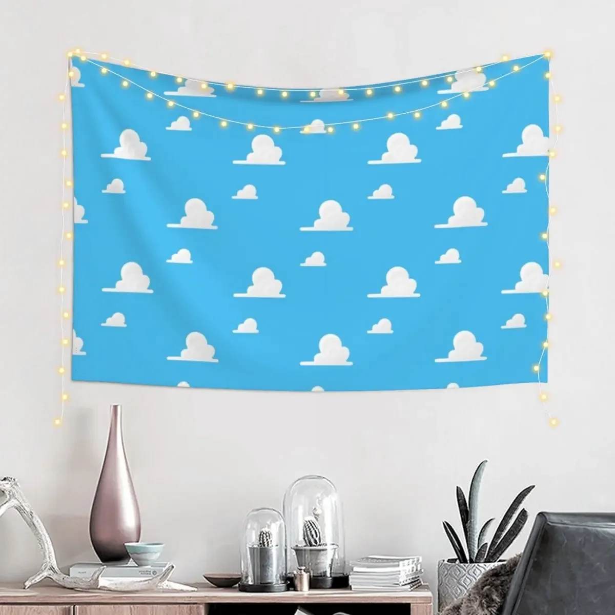 Andy's Room Wallpaper - Blue Skies for a Sheriff and a Space Ranger! Tapestry Wall Tapestries Wall Decor Funny Tapestry