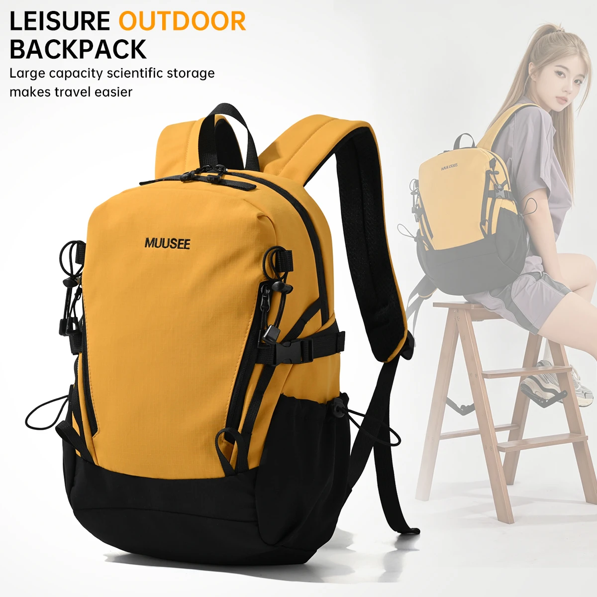 Outdoor hiking and mountaineering backpack, lightweight double-shoulder bag, new professional lightweight large-capacity water-resistant school backpack for students