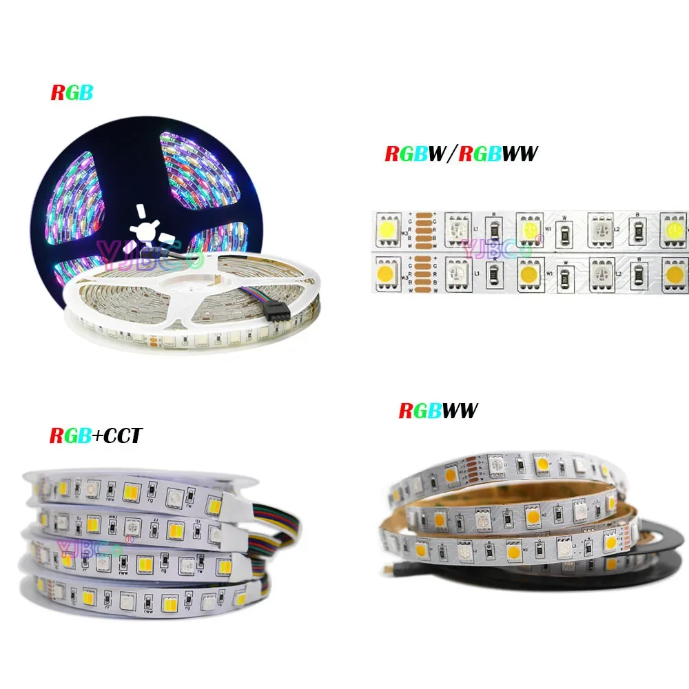 

12V DC 60LEDs/m 5M RGB/RGBW/RGBWW/RGB+CCT LED Strip SMD 5050 RGB Flexible Light bar RGB+WW/CW Lamp Bar RGBCCT lamp Tape IP30/65