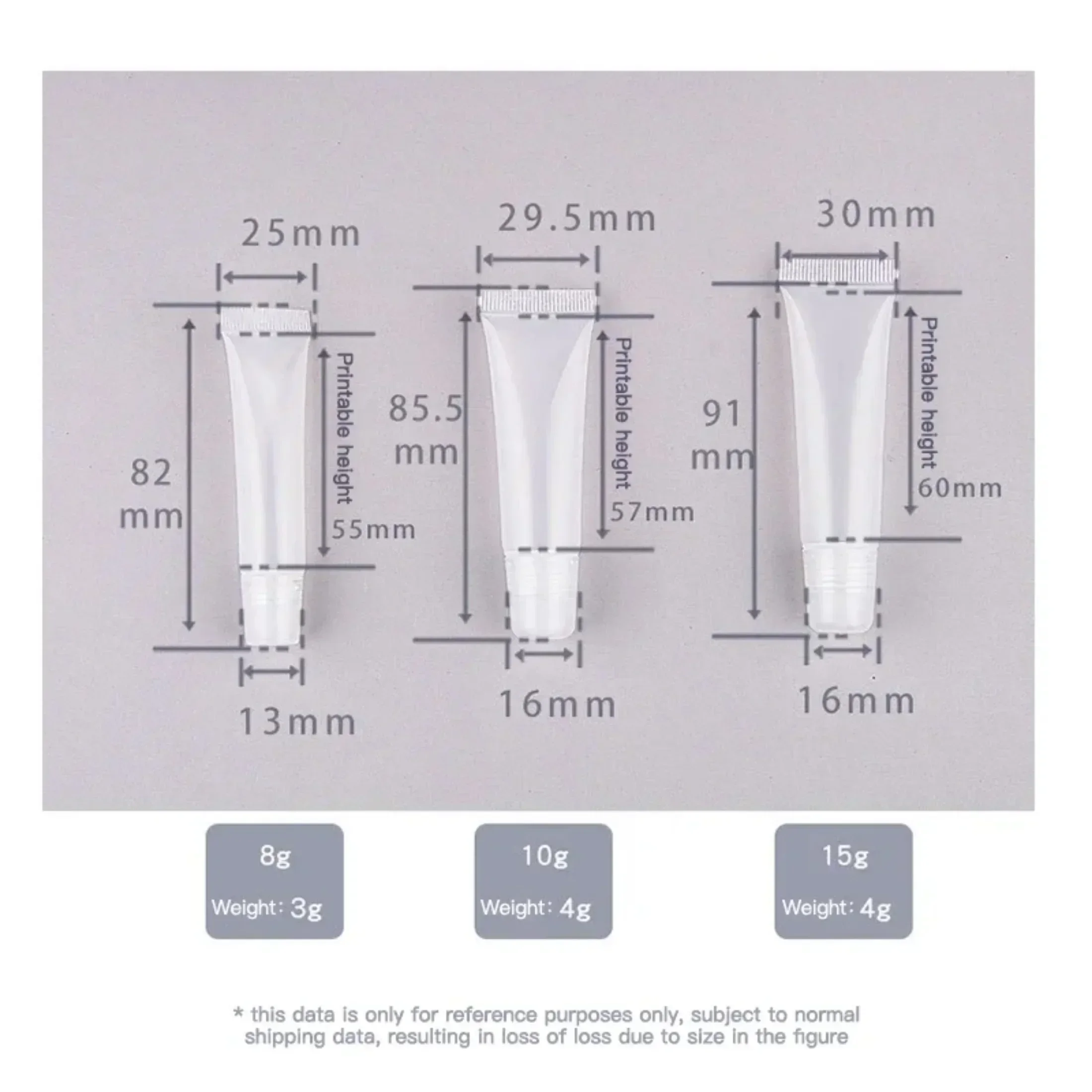 8/10/15ML Mini Empty Split Bottle Empty Lip Gloss Tubes Lipstick Lip Balm Soft Tube Makeup Squeeze Clear Tube Container