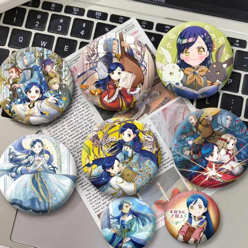 Ascendance of A Bookworm Anime Button Pins Myne Lutz Ferdinand Cartoon Brooch Badge Bag Shoes Accessories Jewelry Friends Gifts