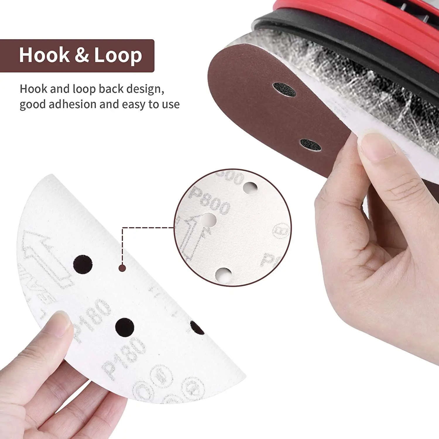 150mm Sanding Disc, 6 Inch Hook and Loop Sanding Pads, 100 Pcs Sandpaper Set Assorted Grits for Random Orbital Sander