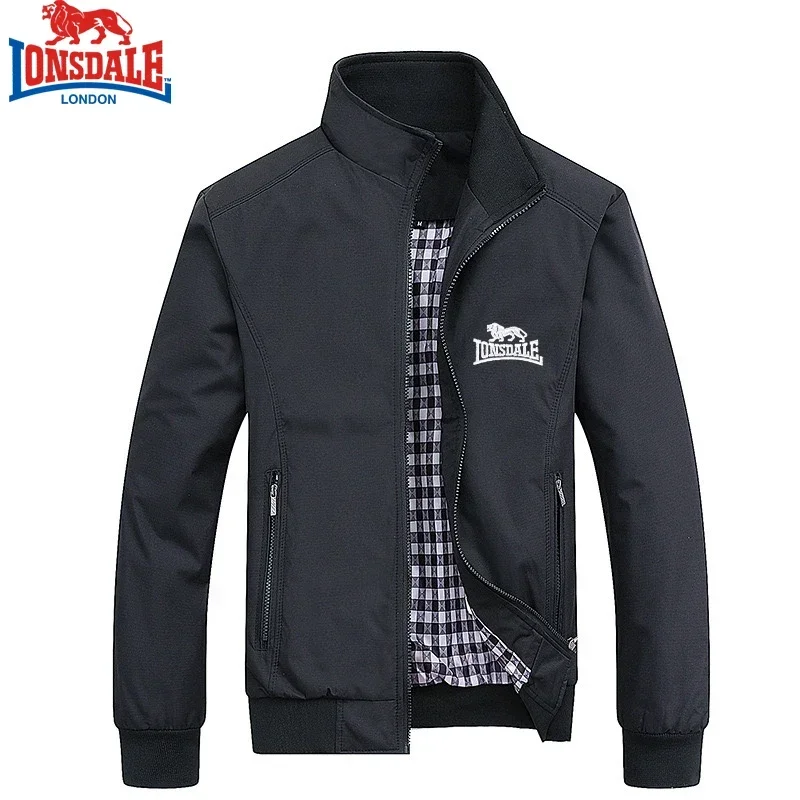 Alta qualidade bordado londale primavera/outono moda casual fino ajuste bomba jaqueta gola de beisebol jaqueta masculina M-6XL