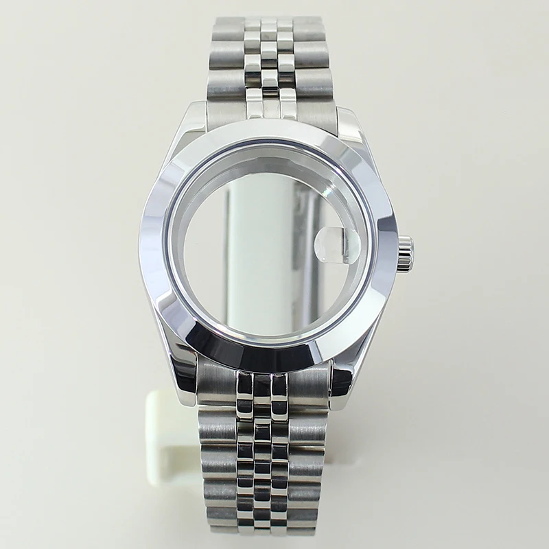 

36mm 39mm NH35 Bevel Edge Watch Case Sapphire Glass For Air King NH35 NH36 NH38 NH34 Miyota8215 28.5mmDial Part Jubilee Bracelet