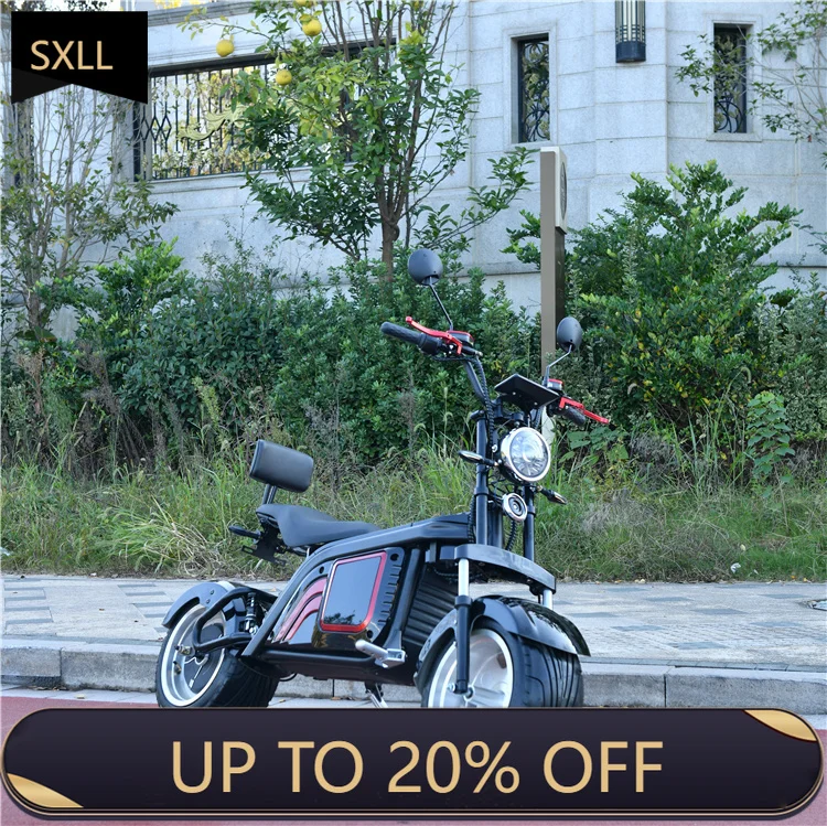 SXLL  Two-wheeled scooter fat tires China factory EEC off-road electric moped 60 km range per charge lithium battery