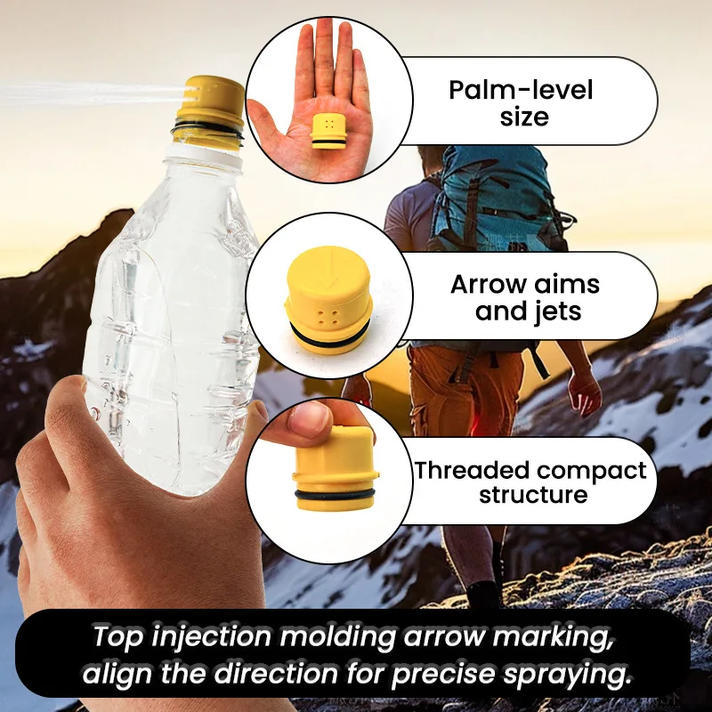 2Pcs Toilet Bidet Ultralight Portable Travel Bidet Cap ABS Water Bottle Hygiene Attachment for Hiking Camping Equipment