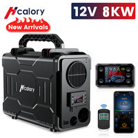 Hcalory 12V 8KW All in One Diesel Car Parking Heater with Remote Control and LCD Monitor for Car Trucks Boats Bus RV and Trailer