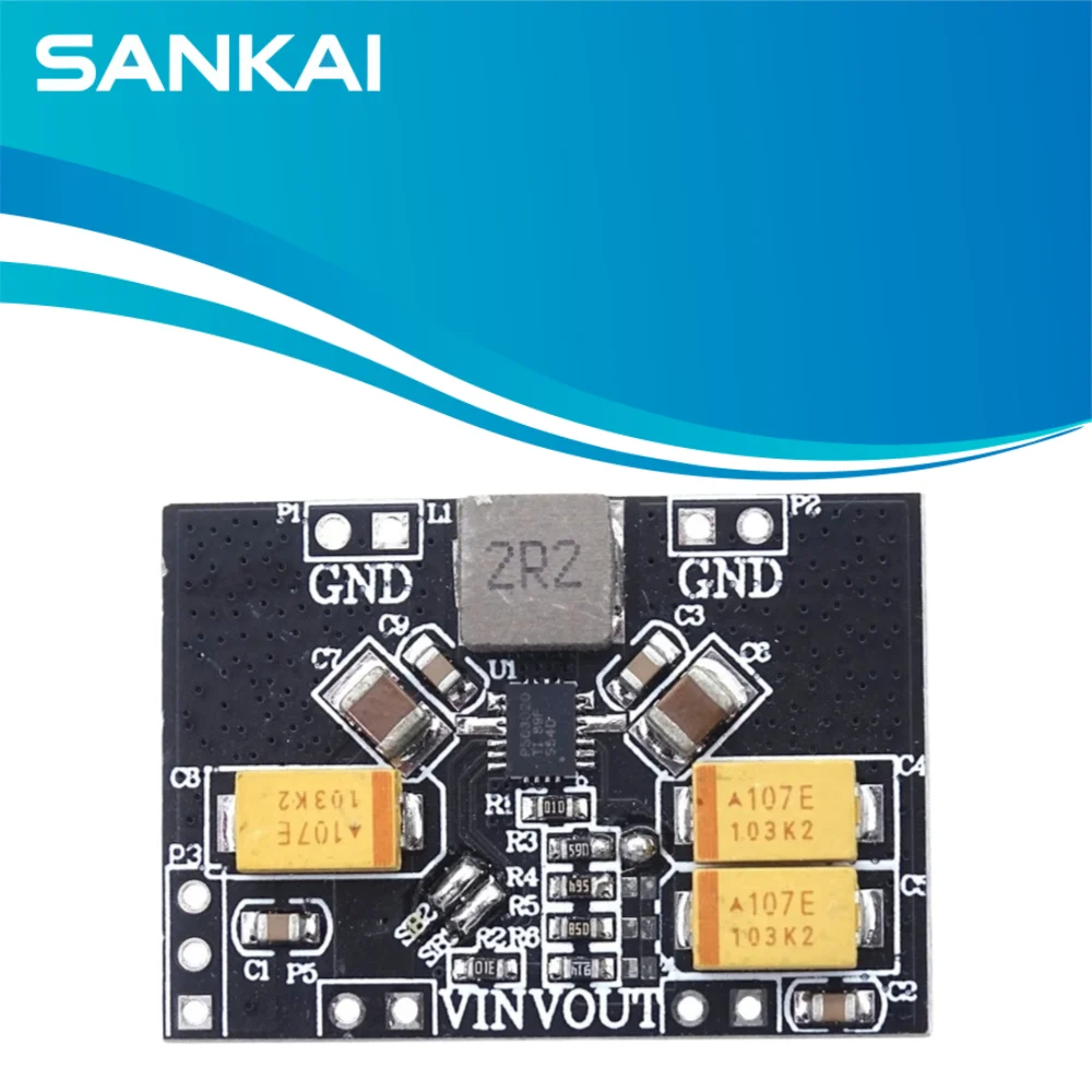 TPS63020 Low Ripple DC-DC Buck-Boost Module, 1.8-5.5V Input 3.3V/5V Output 3A for Li-ion Battery
