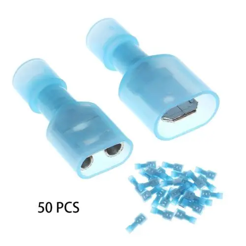 50pcs Electrical Crimp Nylon terminals 16-14AWG Insulated Wire Cable Connector