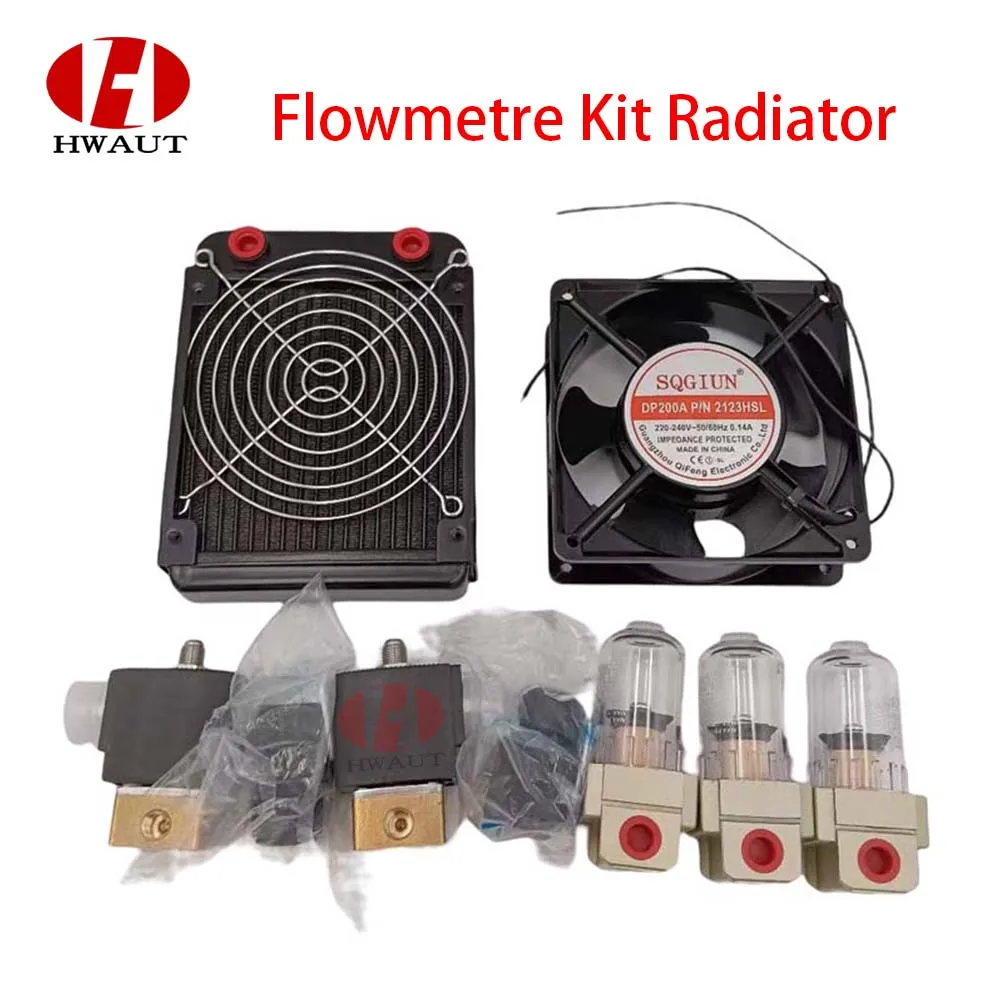 3 in 1 Flow Meter Kit Radiator 220V Solenoid Valve Filter Set For Common Rail Test Bench Accessories