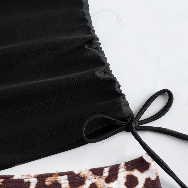 2025 المطبوعة Tankini مجموعة قطعتين ملابس السباحة النساء الرباط ملابس السباحة الإناث و طويلة الركبة السراويل الاستحمام لباس سباحة