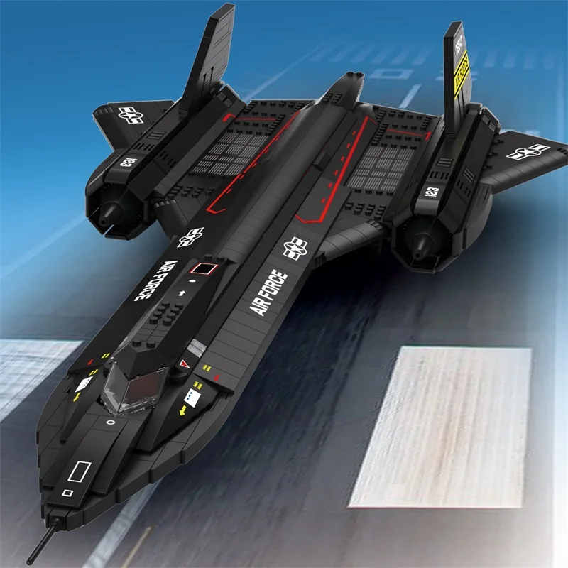 IN STOCK MOC Military SR-71 Blackbird Reconnaissance Aircraft Building Blocks Model Fighter Bricks Assembling Toys for Children