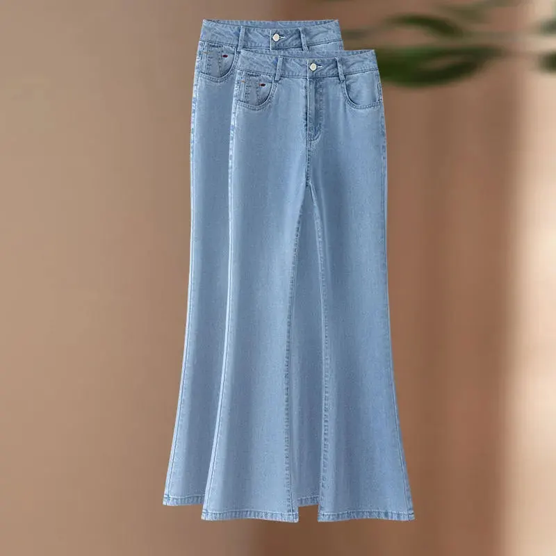 

Nine-inch Slightly Flared Jeans For Women Summer 2025 New Thin Tencel High-Waisted Slimming Flared Long Fashion Pants Female