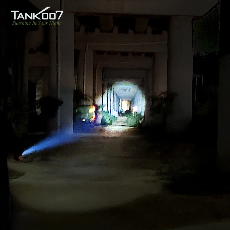 TANK007 Adjustable Focus Flashlight Spotlight & Floodlight Zoomable Flashlights High Power Torch for Night Cycling Hiking