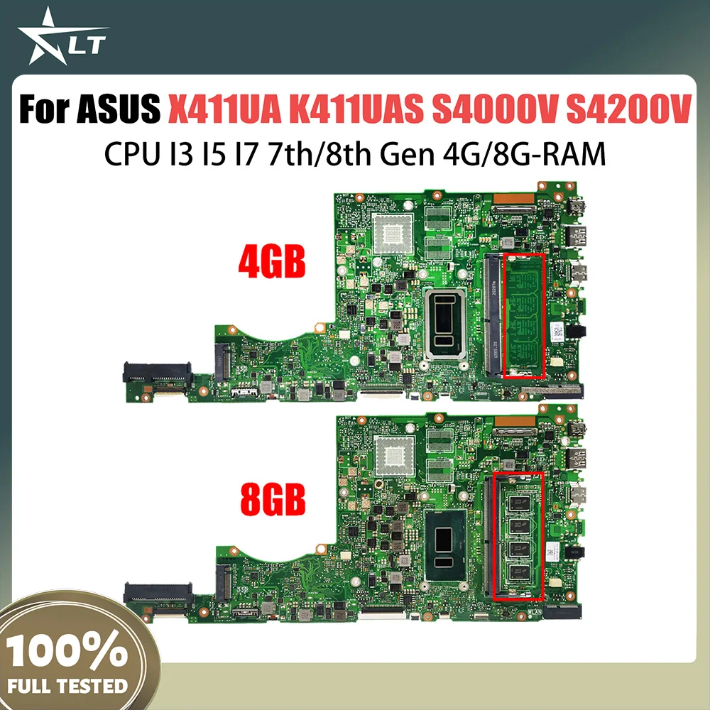 

X441UN Mainboard X411UV X411UQ S4000V S4200V A411U K411U F411U Laptop Motherboard CPU I3 I5 I7 7th-8th Gen 4G-8G-RAM