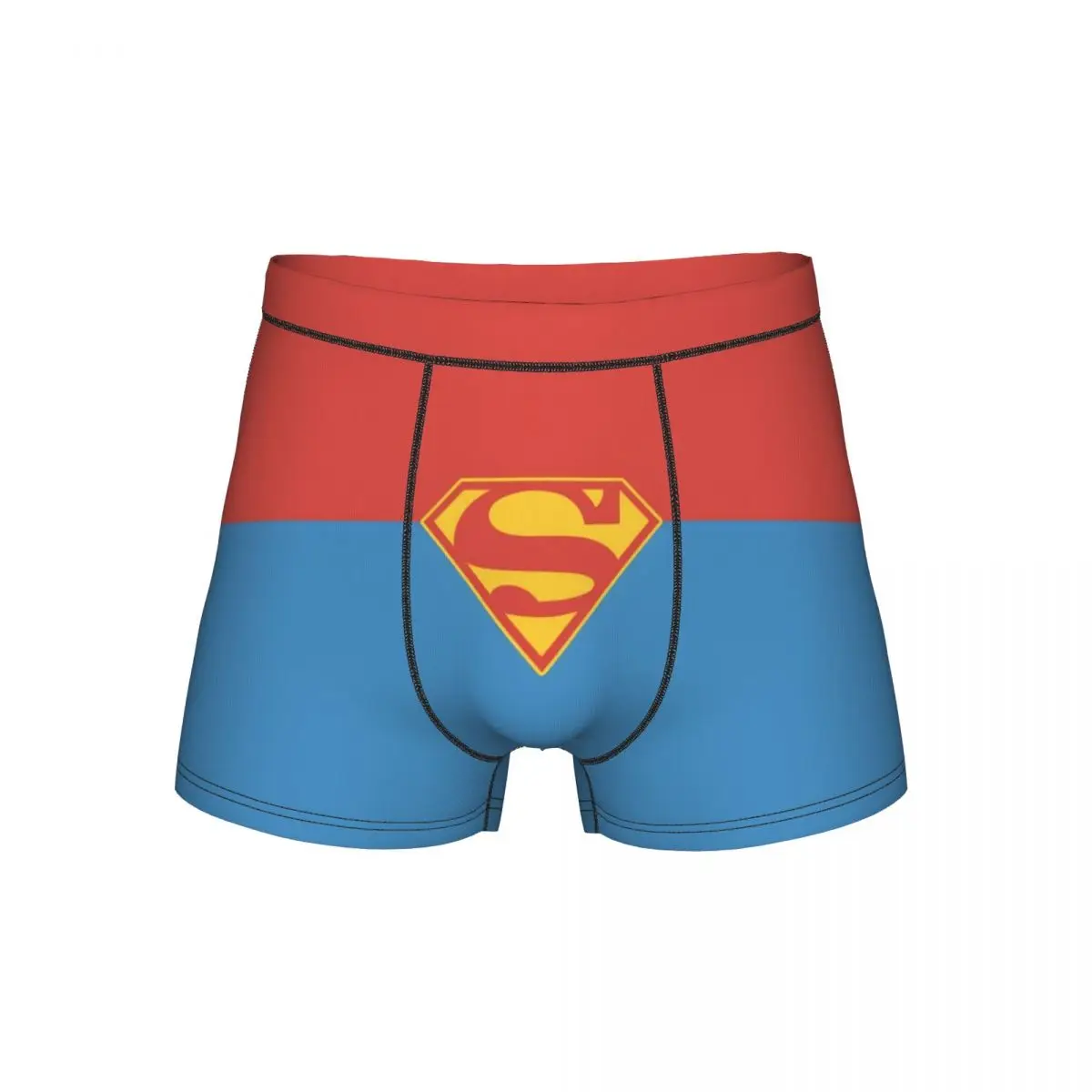 

Men Supermans Logo Boxer Shorts Panties Soft Underwear Male Novelty Long Underpants
