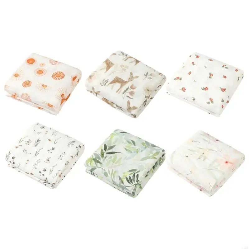 

54DF Bamboo Cotton Swaddles Cozy & Gentle Blanket Breathable Blanket Wrap for Babies