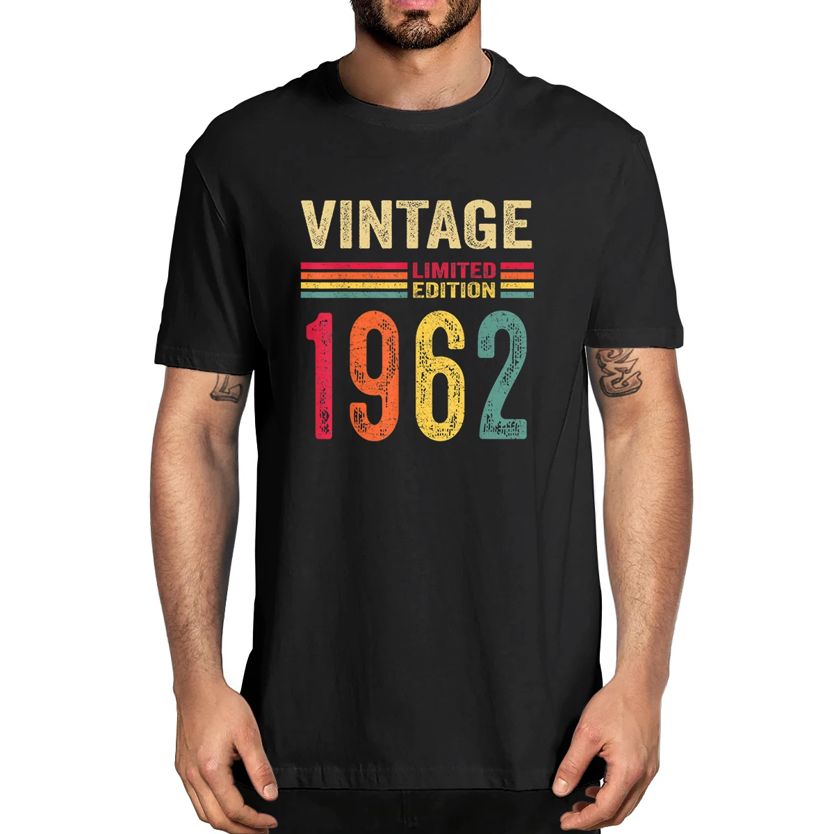 100% Cotton Old Gifts Vintage 1962 Limited Edition Birthday Men's Novelty T-Shirt Women Casual Streetwear Soft Tee