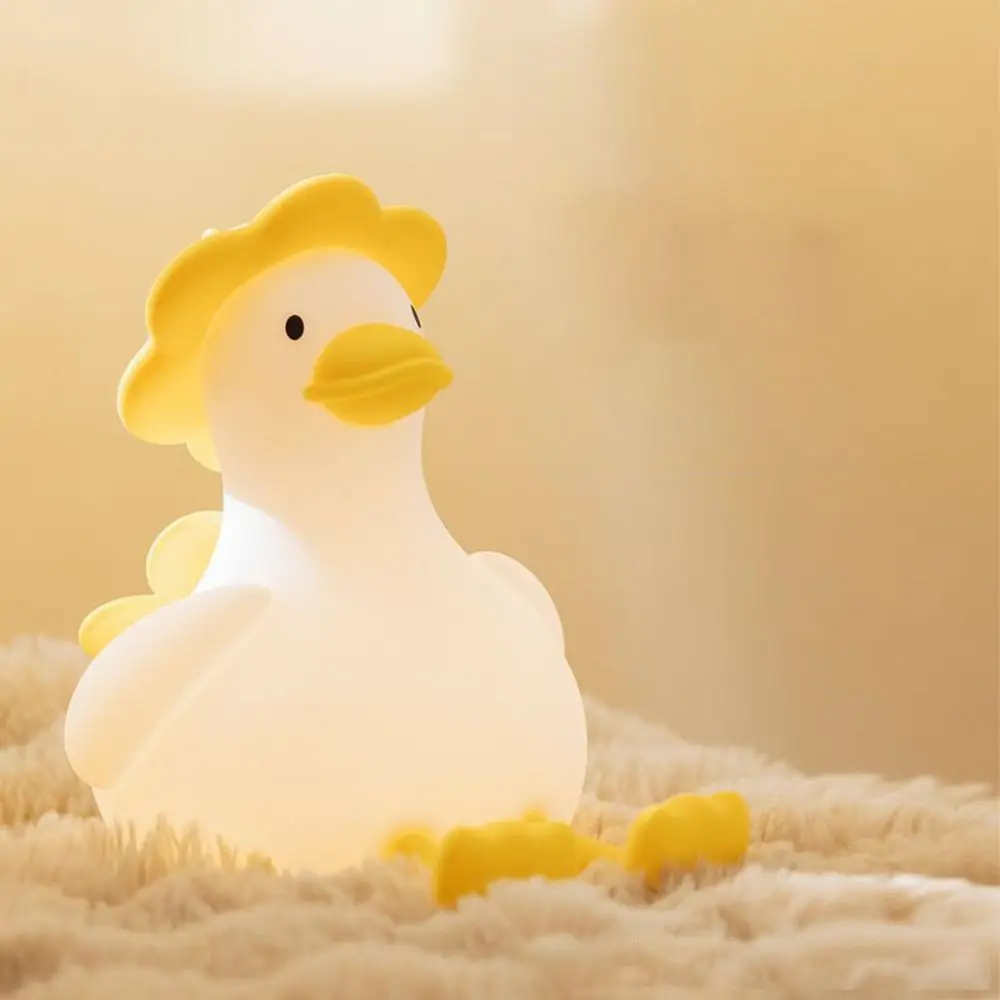 

Cute USB Charging LED Night Light Soft Light Clapping Lamp Duck Lamp Silicone 3 Levels Brightness Bedside Lamp Children