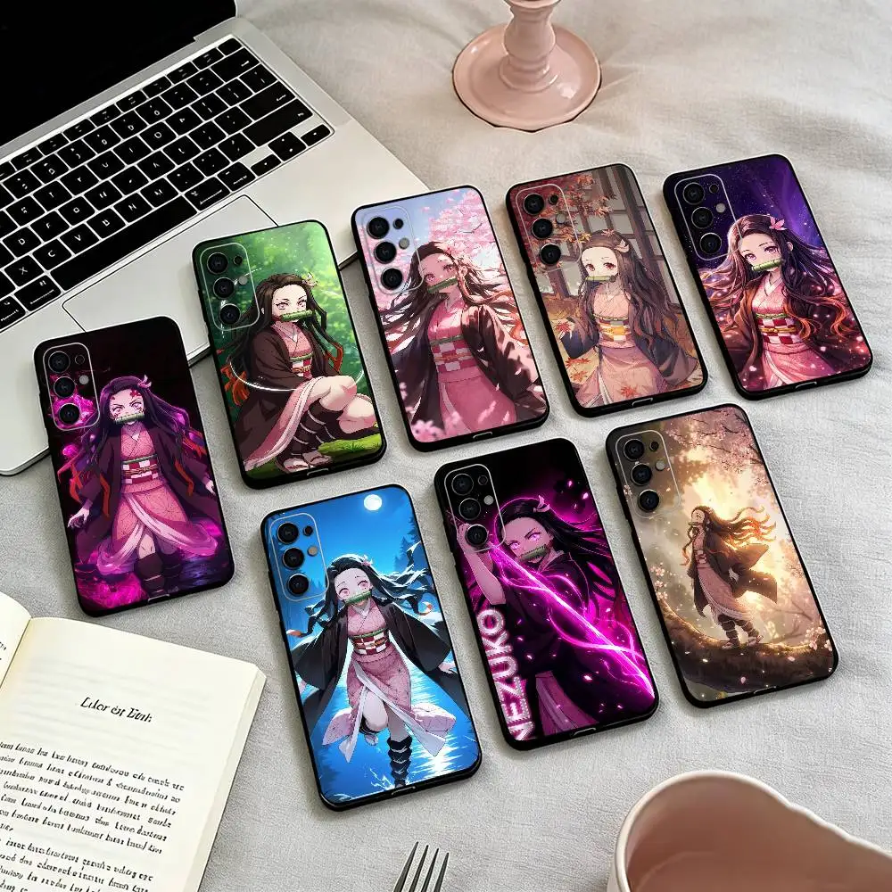 Demon-N Slayer  Nezuko Kamado Phone Case For Samsung S25,S24,S21,S22,S23,S30,Ultra,S20,Plus,Fe,Soft Silicone Black Cover