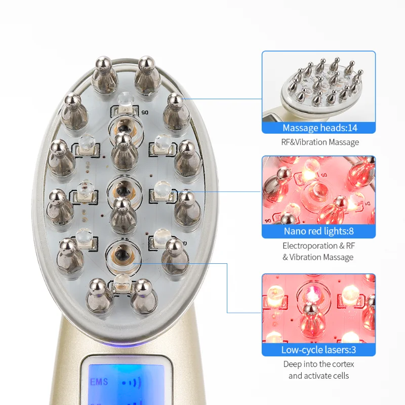 Electric Laser Hair Growth Comb Infrared EMS Vibration Massager Microcurrent Hair Care Hair Loss Treatment Hair Regrowth